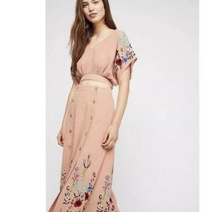 Free People Sunny Stroll Embroidered Skirt Set 6 S